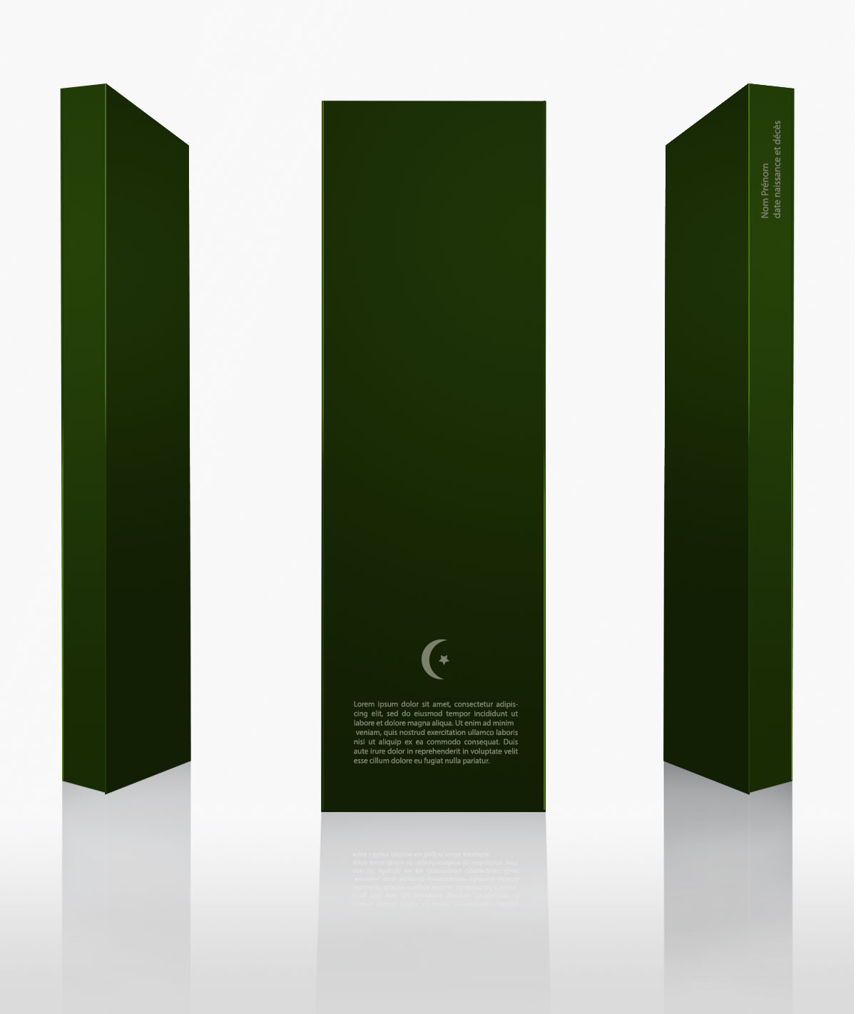 Monolito Odyssées — acabado verde